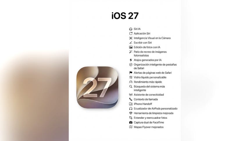 Novedades del iOS 27 de Apple