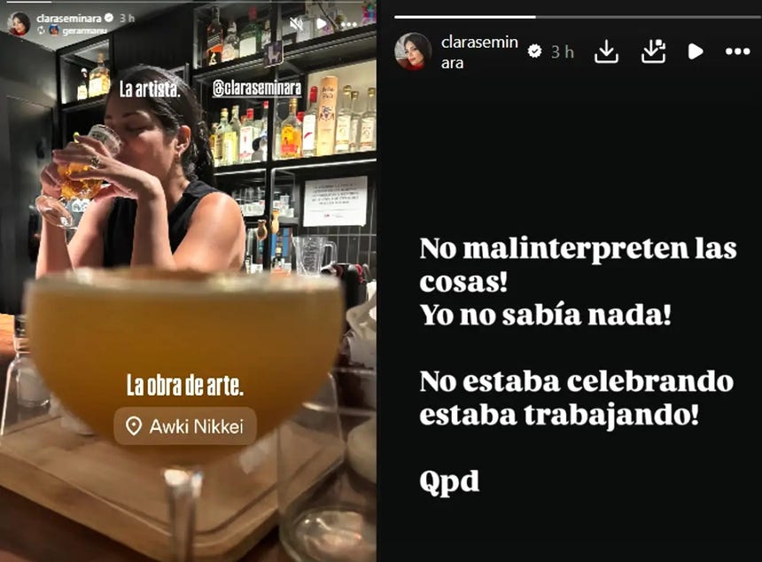 Clara Seminara responde por historia en Instagram y se pronuncia por muerte de 'Yuca'.