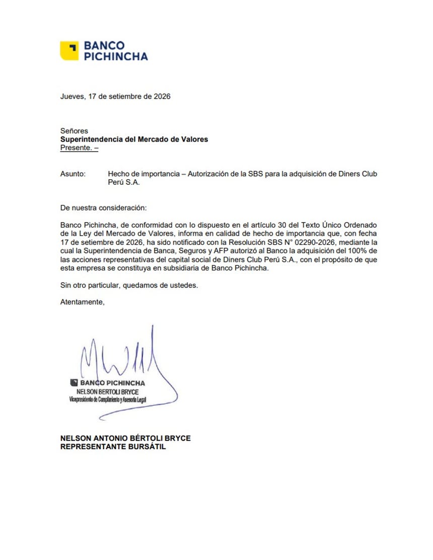 Banco Pichincha adquiere Diners Club Perú por S/23,4 millones 2 1908963banco pichincha diners club smvjpeg