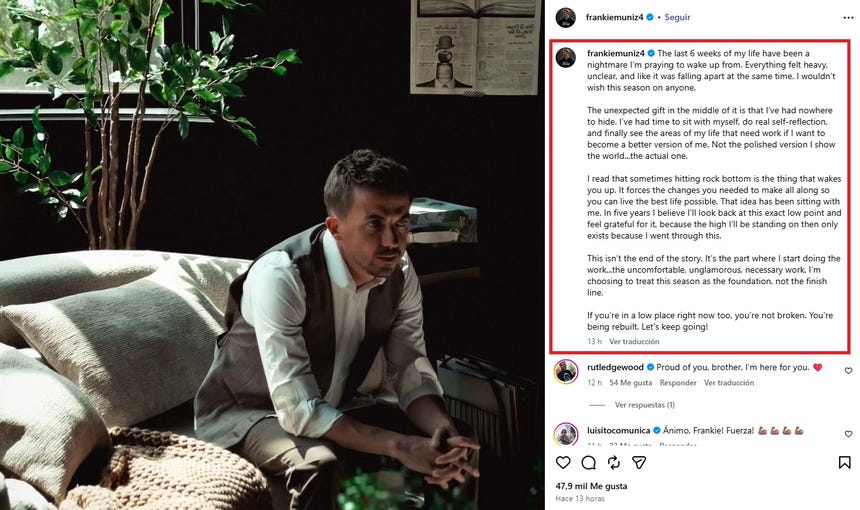 “Las últimas seis semanas han sido una pesadilla”, expresó Frankie Muniz, de 'Malcolm in the Middle'.