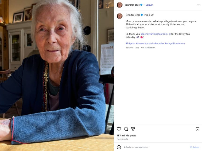 La actriz Rosemary Harris cumplió 99 años el último sábado.