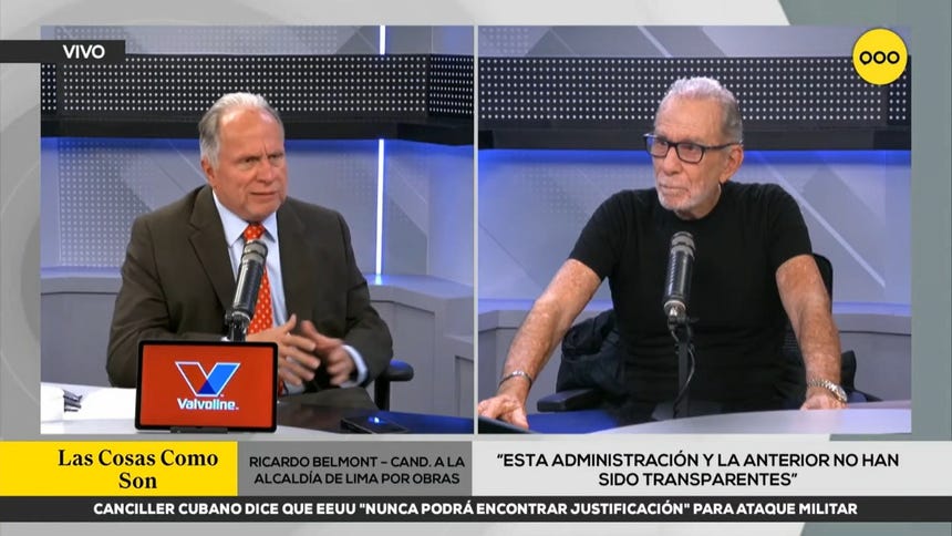 Ricardo Belmont toma distancia de respaldo de Obras a censura contra Astudillo: "No han consultado conmigo, se han disparado"