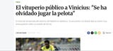 <strong>Libertad Digital: </strong>El vituperio público a Vinicius: Se ha olvidado jugar la pelota