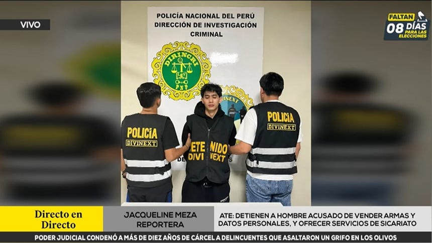 Ate: capturan a sujeto acusado de ofrecer servicios de sicariato y vender armas de fuego