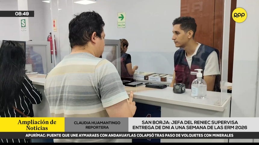 Reniec informa que faltan 600 mil DNI por recoger a una semana de las Elecciones Regionales y Municipales 2026