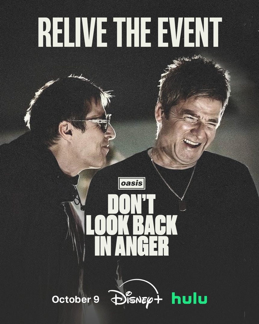 Oasis: Don't Look Back in Anger se estrenará en Disney Plus el próximo 9 de octubre.