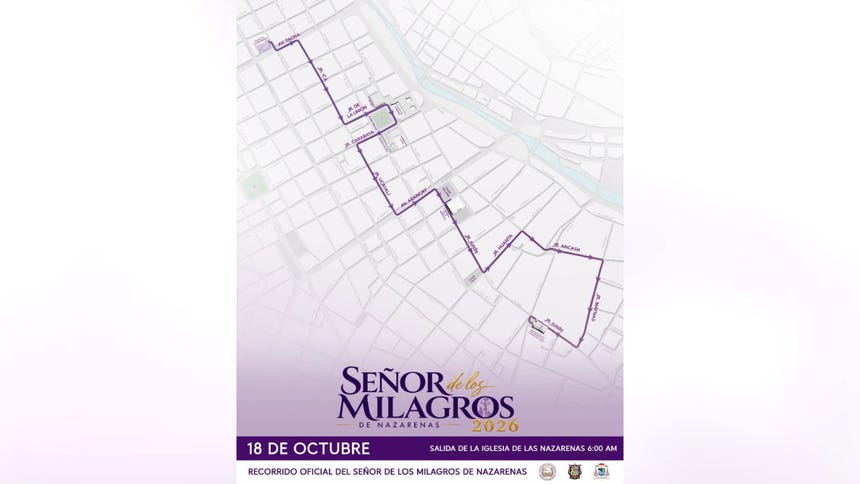 Recorrido oficial de la tercera salida procesional del Señor de los Milagros 2026