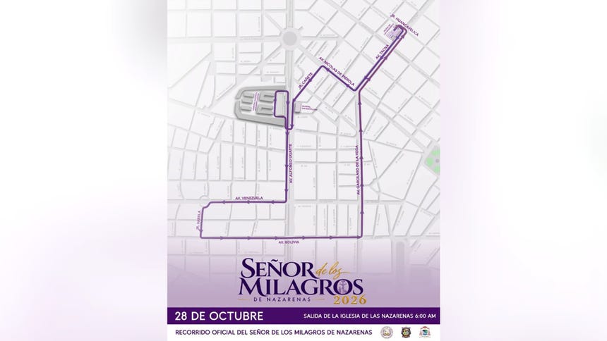 Recorrido oficial de la cuarta salida procesional del Señor de los Milagros 2026