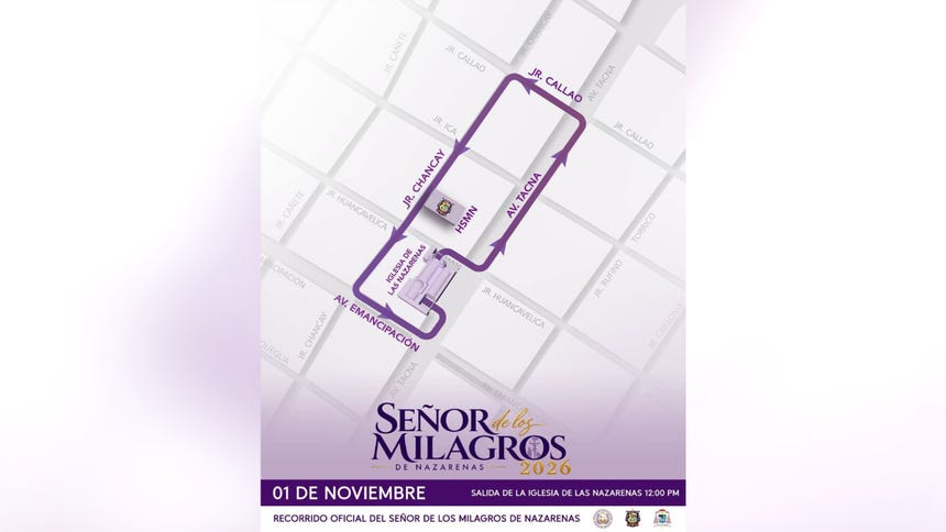 Recorrido oficial de la quinta salida procesional del Señor de los Milagros 2026