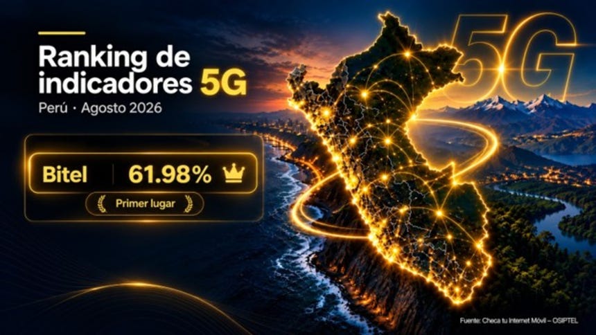 Bitel lidera ranking 5G de OSIPTEL en agosto