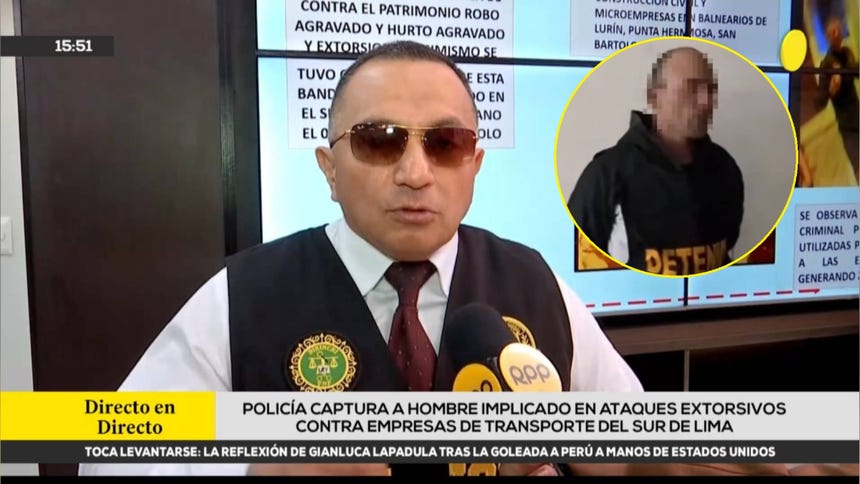 PNP captura a alias 'El Tuerto', implicado en ataques extorsivos en distritos del sur de Lima