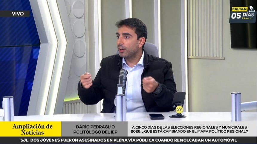 Darío Pedraglio ve complicado el éxito de los 'outsiders' en las elecciones: "Es muy difícil que alguien novato pueda competir"