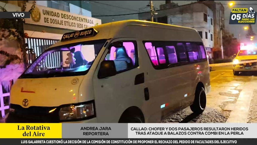 Callao: chofer y dos pasajeros resultaron heridos tras ataque a balazos contra combi en La Perla