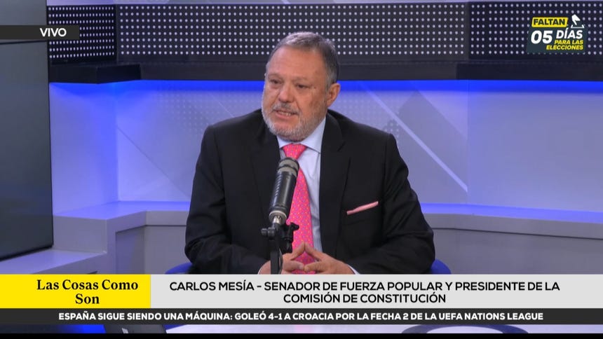 Carlos Mesía señaló que el Senado respetará "en lo esencial" la delegación de facultades que apruebe la Cámara de Diputados