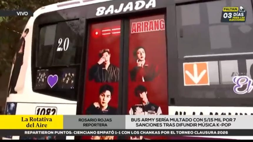 Bus de transporte público inspirado en BTS acumula miles de soles en multas por varias infracciones