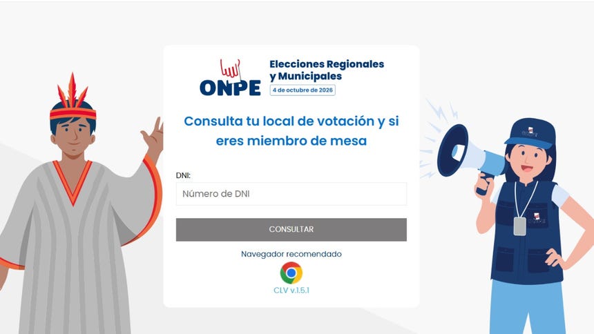 Local de votación para las Elecciones Regionales y Municipales
