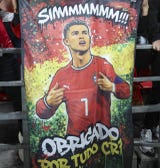 Esta bandera también se lució en el último partido de Portugal contra Dinamarca.