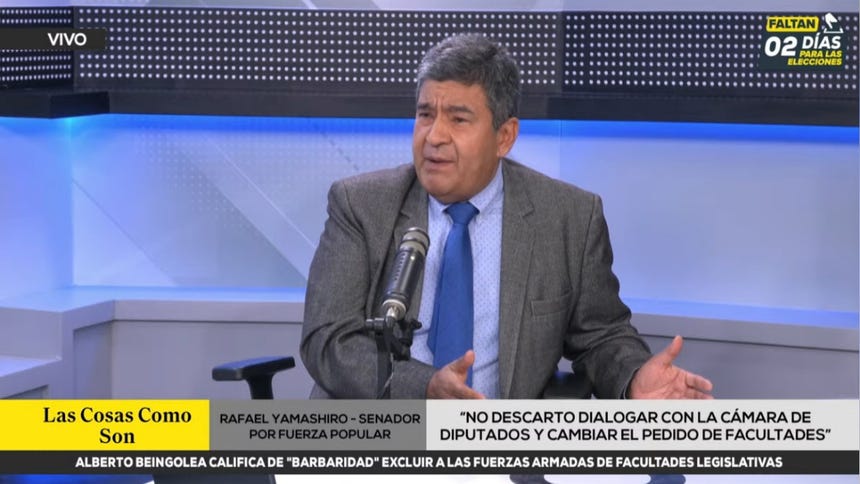 Yamashiro aboga por diálogo con diputados para ampliar facultades e incluir a FF.AA.: "Tenemos que hacer ese esfuerzo"