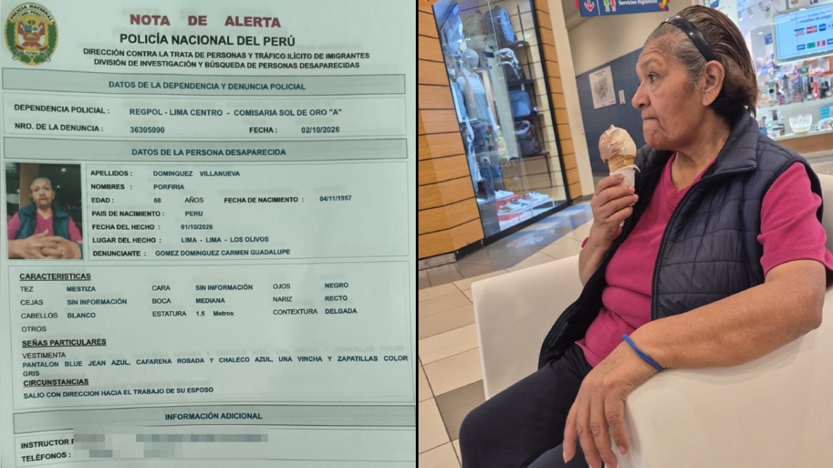 Los Olivos: buscan a mujer de 69 años con diagnóstico de alzhéimer