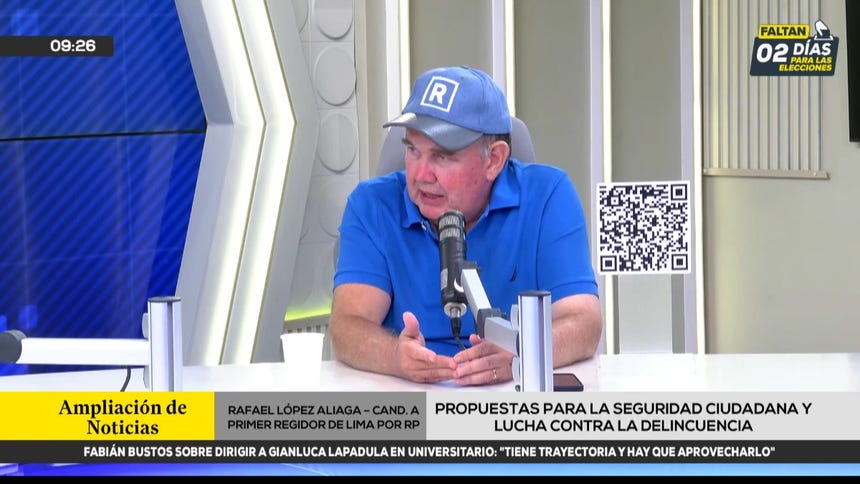 López Aliaga reitera su visión de “potencia mundial”, pero dice que primero se deben resolver necesidades básicas