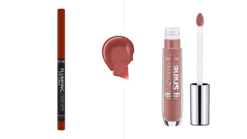 El lip combo que ha cobrado protagonismo en las redes sociales es la combinación del delineador Catrice y el gloss Essence.