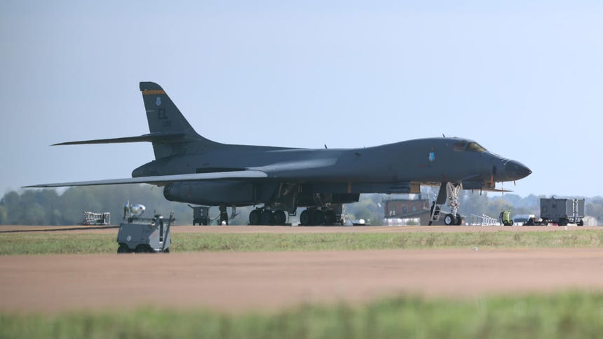 Un bombardero Lancer en la base de RAF Fairford en Gloucestershire, Reino Unido, el pasado 28 de septiembre. 