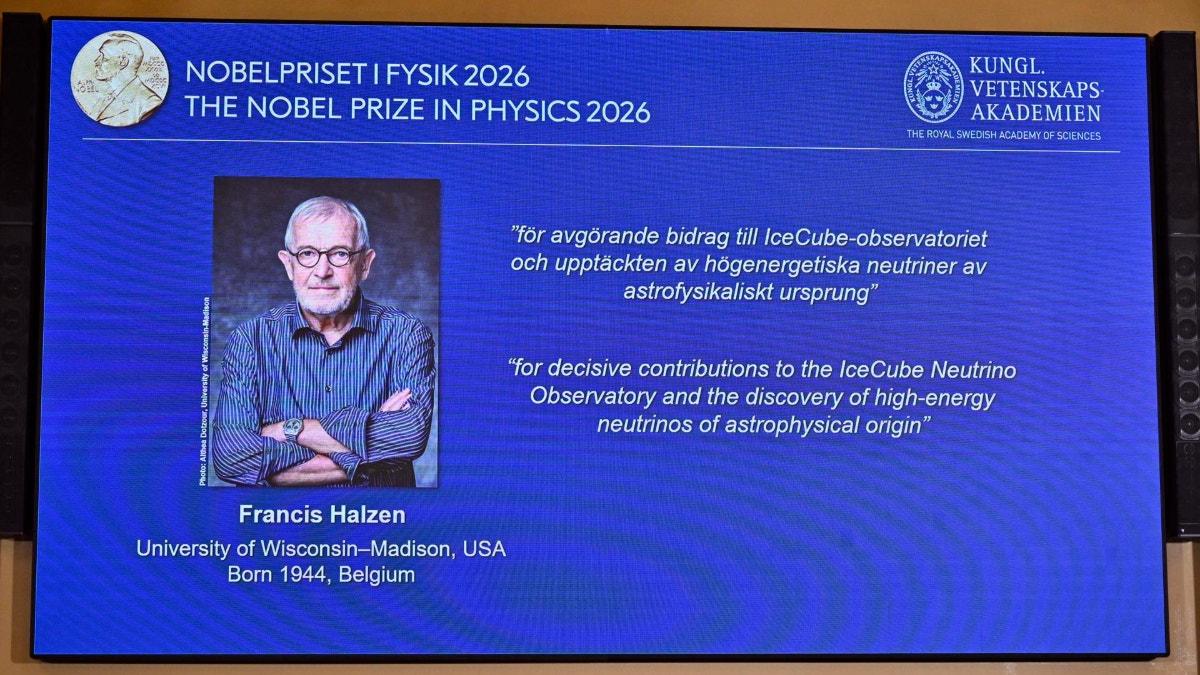 Nobel de Física 2026 fue concedido a Francis Halzen por el hallazgo de neutrinos de alta energía de origen astrofísico