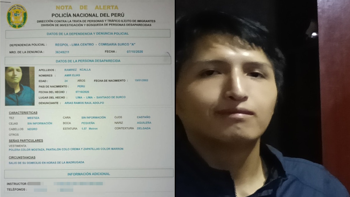 Surco: madre de familia reporta que su hijo de 24 años desapareció hace casi un día