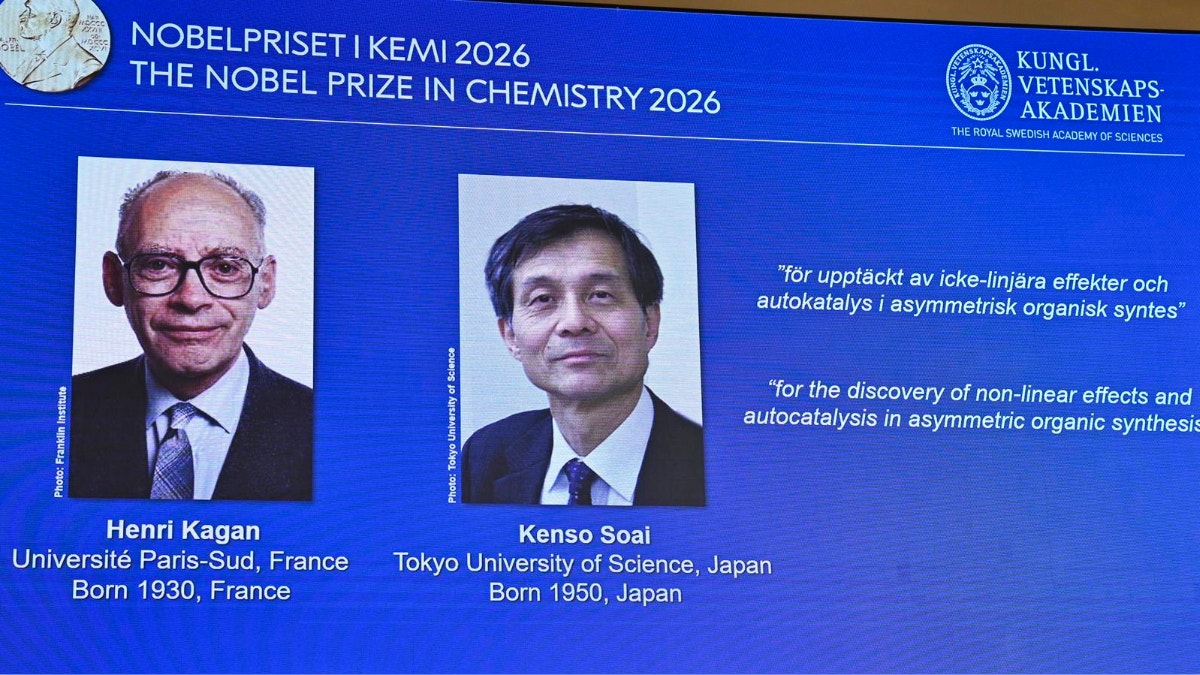 Nobel de Química 2026 es otorgado a Henri B. Kagan y Kenso Soai por las reacciones que conducen a la homoquiralidad