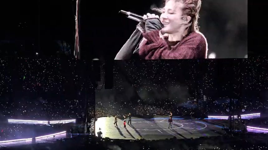 Video capture filmed at 10:23 p.m. inside Estadio San Marcos as BTS' first Lima concert came to an end