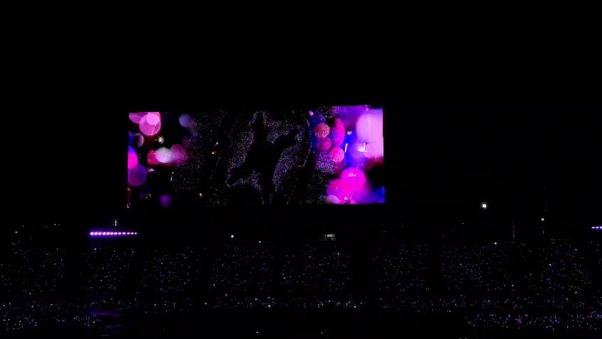 Video capture filmed at 8:59 p.m. inside Estadio San Marcos during the opening of BTS' first Lima concert