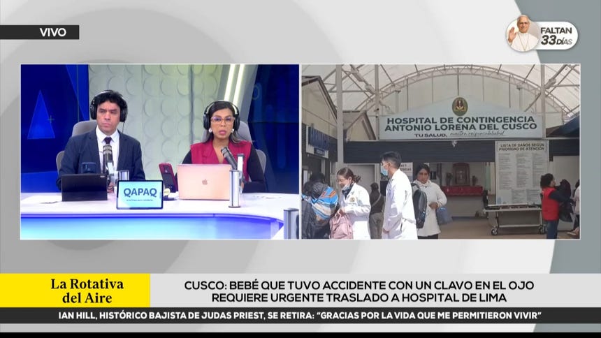 Cusco: bebé que tuvo accidente con un clavo en el ojo requiere urgente traslado a un hospital de Lima