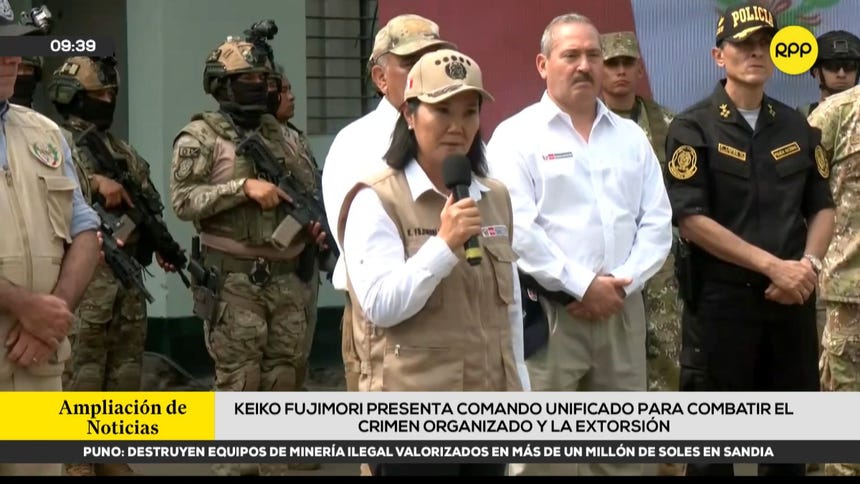 Keiko Fujimori destacó la creación del Comando Unificado para combatir la delincuencia y las extorsiones