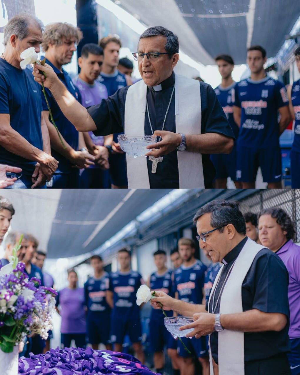 El plantel de Alianza Lima participó en la ceremonia de bendición de las camisetas moradas que estrenará ante Cusco FC.