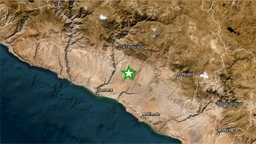 Un sismo de magnitud 5.1 remeció la región Arequipa esta mañana