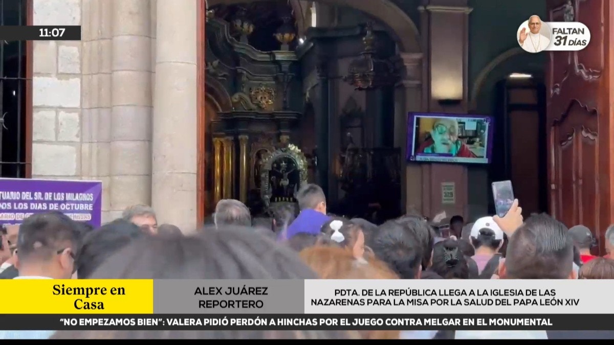 Keiko Fujimori llega al Santuario de Las Nazarenas para participar de la misa por la salud del papa León XIV