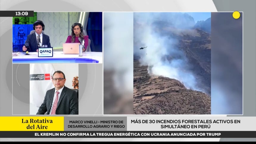 Midagri afirma que el Gobierno atiende todos los incendios forestales en el país: se han registrado 385 en lo que va de 2026