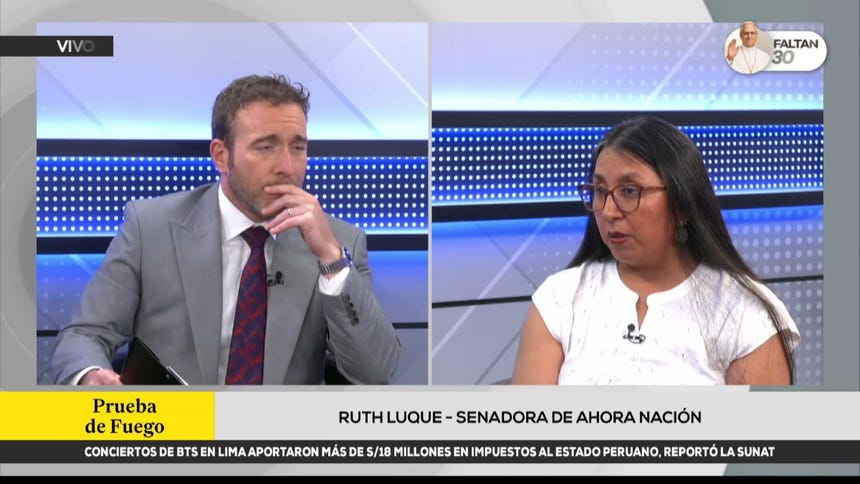 Ruth Luque sobre incidente en el Senado: "El ministro Astudillo no debió interrumpir mi intervención"