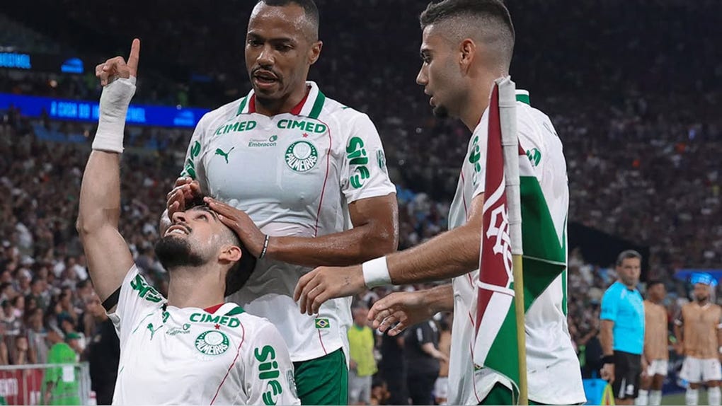 Palmeiras celebra ante Fluminense.