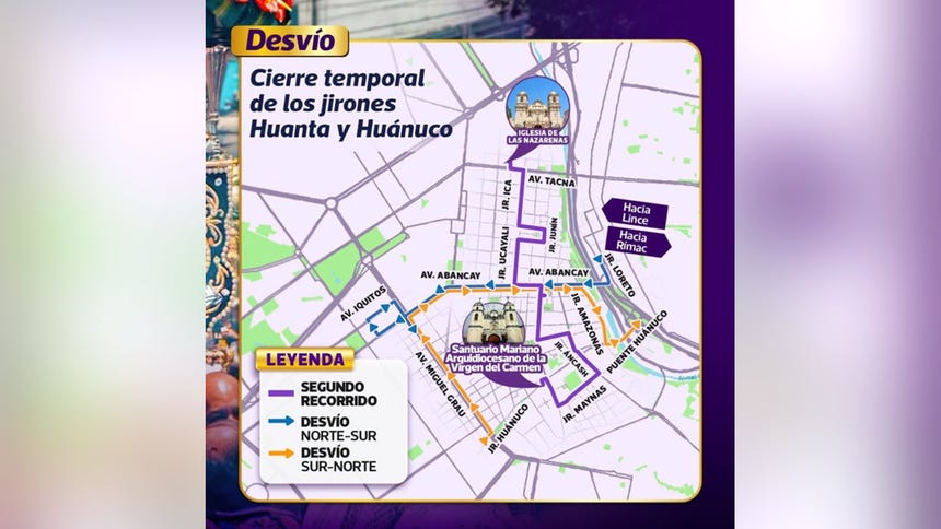 Cierre temporal en los jirones Huanta y Huánuco en la segunda salida procesional del Señor de los Milagros