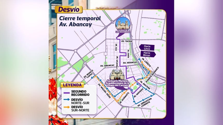 Cierre temporal en av. Abancay por la segunda procesión del Señor de los Milagros 