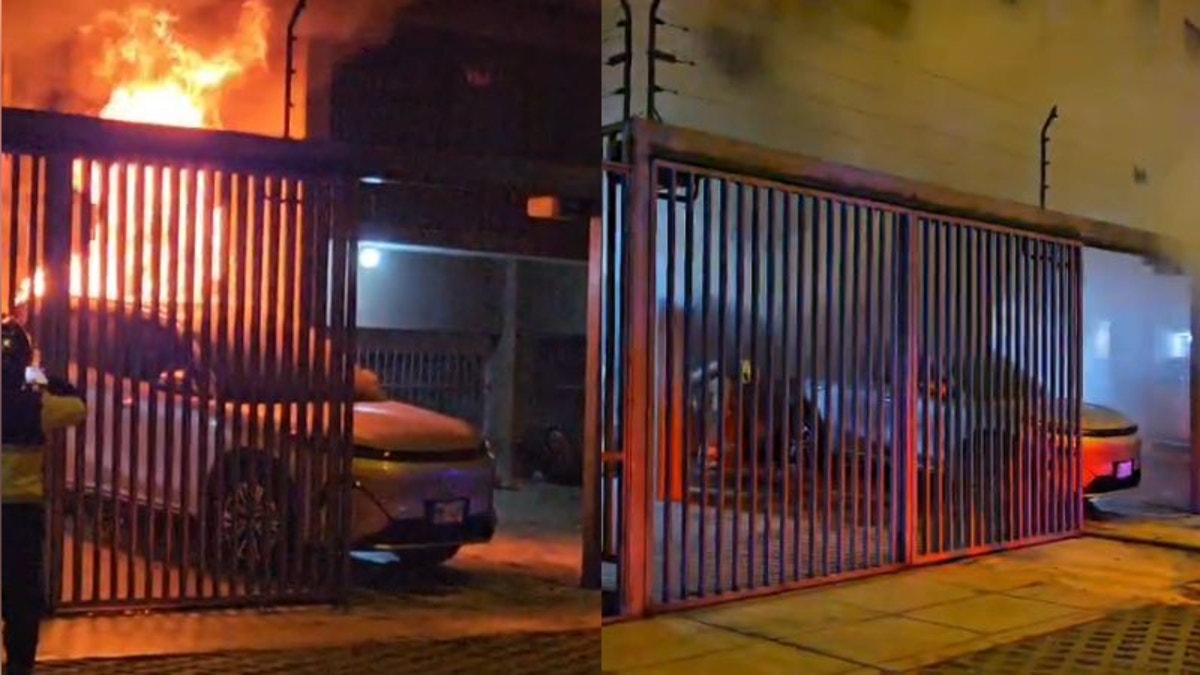 Alarma en La Molina: camioneta híbrida explotó y se incendió mientras cargaba [VIDEO]