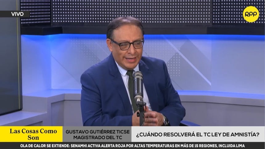 Gutiérrez Ticse: "No existe habilitación constitucional para que el TC intervenga en un eventual conflicto entre las cámaras"