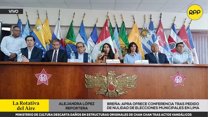 Dirigentes del APRA señalan que no autorizaron la solicitud presentada para anular las elecciones municipales en Lima