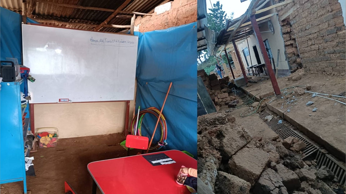 Piura: profesora pide ayuda para conseguir aulas prefabricadas tras dictar clases en un corral y capilla de cementerio