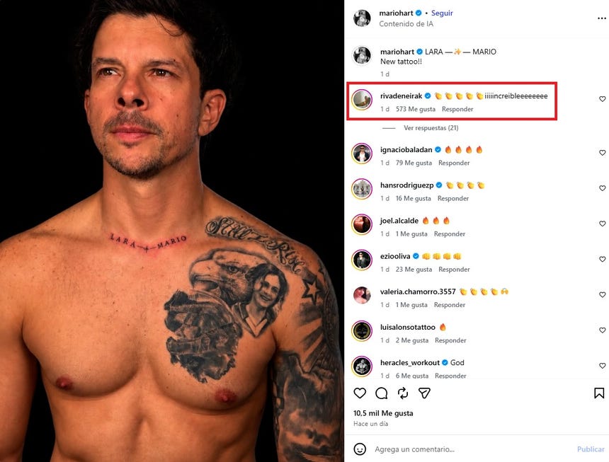 Korina Rivadeneira sorprendió al comentar publicación de Mario Hart en redes sociales.