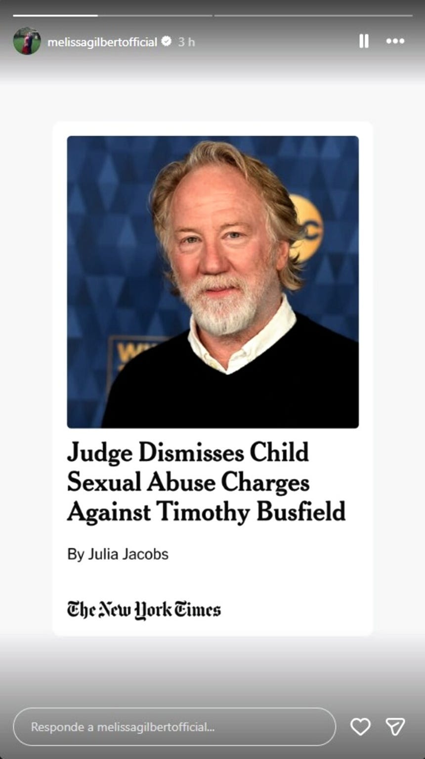 Melissa Gilbert reacciona ante decisión de juez sobre juicio de su esposo Timothy Busfield.