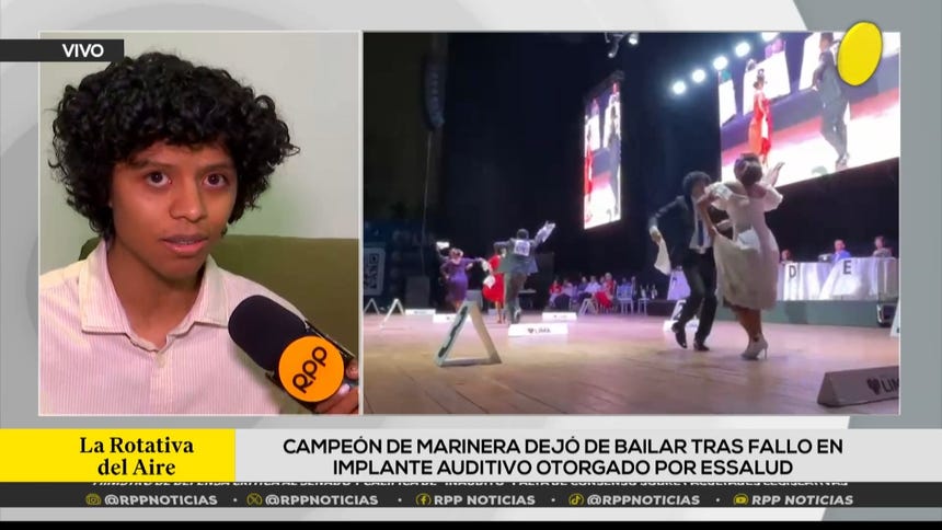 Campeón de marinera sufre fallo de implantes auditivos y pide a EsSalud renovarlos para volver a bailar