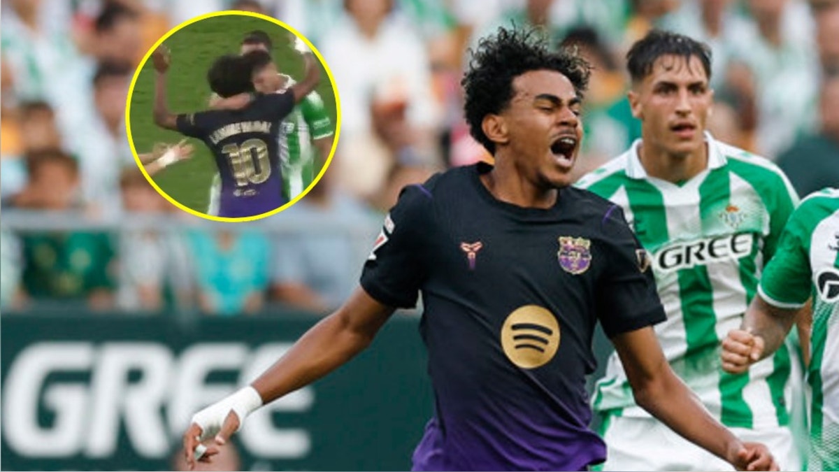 Lamine Yamal sufrió un tremendo cabezazo en el triunfo de Barcelona ante Betis [VIDEO]