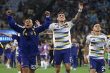 Sebastián Villa, Lautaro di Lollo y Dylan Gorosito festejaron a lo grande.